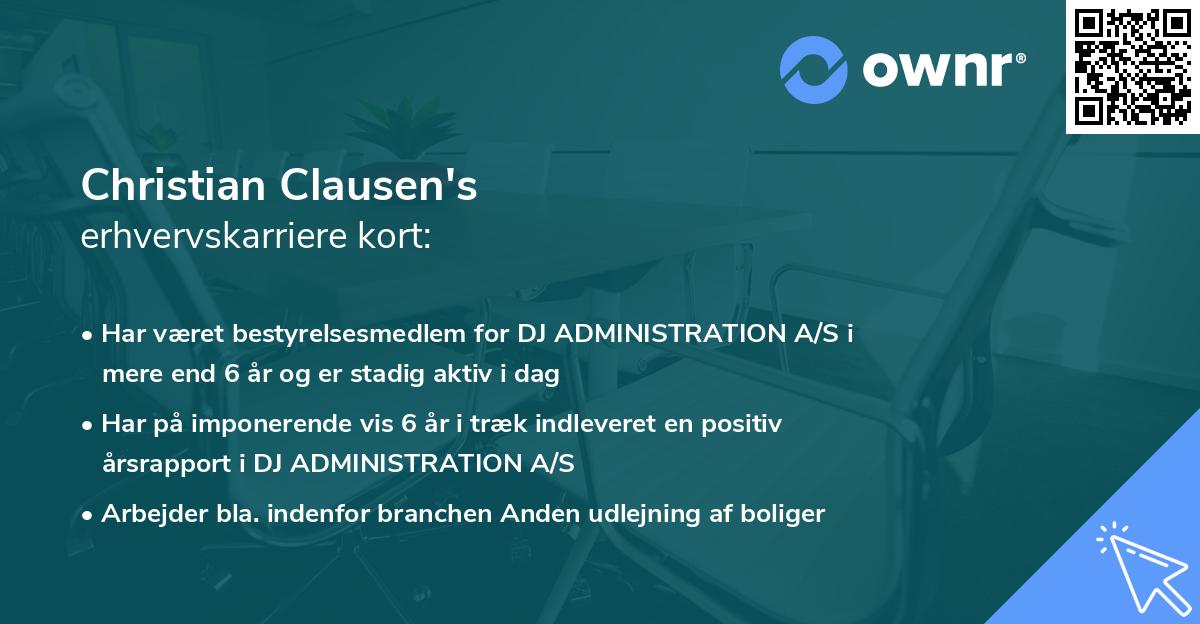 Christian Clausen's erhvervskarriere kort