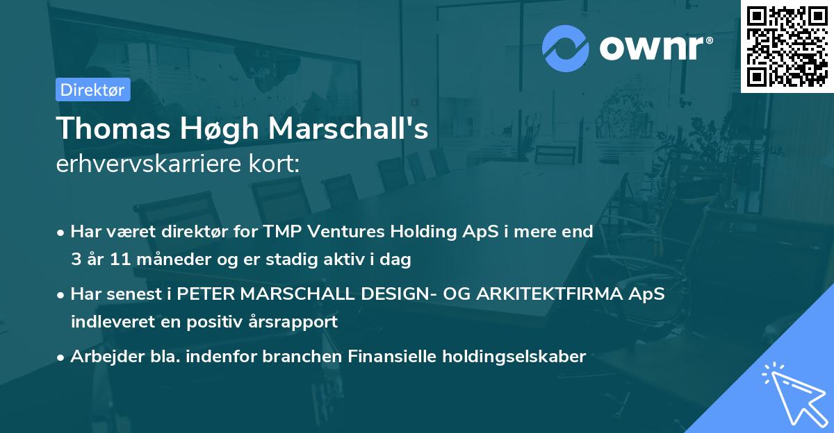 Thomas Høgh Marschall's erhvervskarriere kort