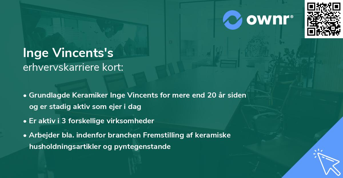 Inge Vincents's erhvervskarriere kort