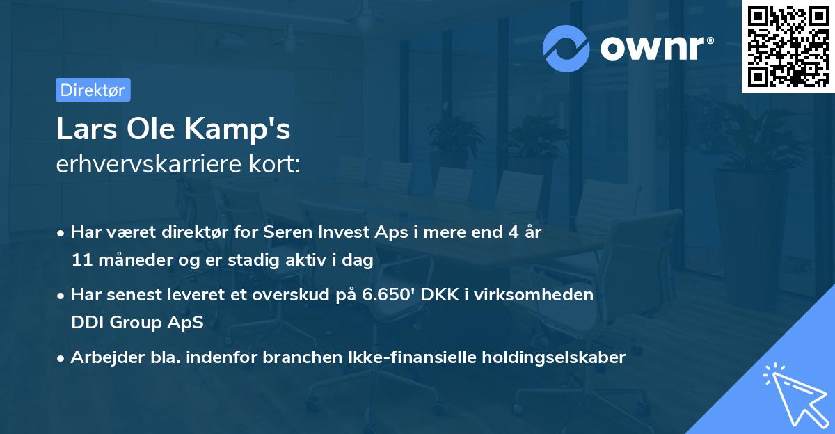 Lars Ole Kamp's erhvervskarriere kort