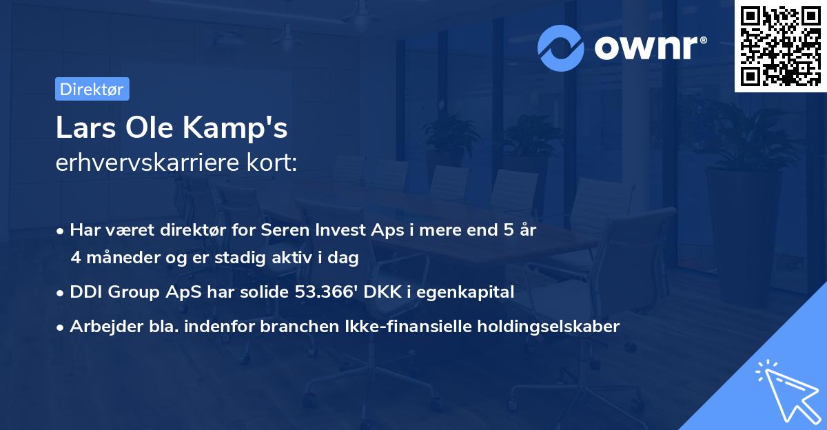 Lars Ole Kamp's erhvervskarriere kort