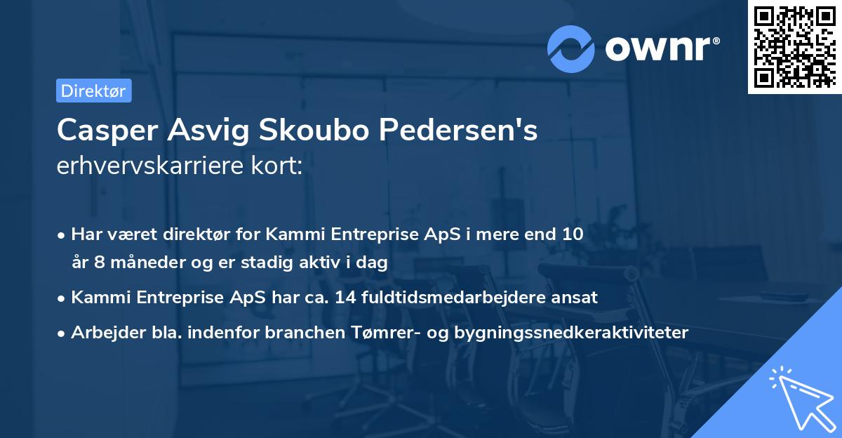 Casper Asvig Skoubo Pedersen's erhvervskarriere kort