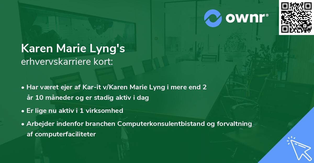 Karen Marie Lyng's erhvervskarriere kort