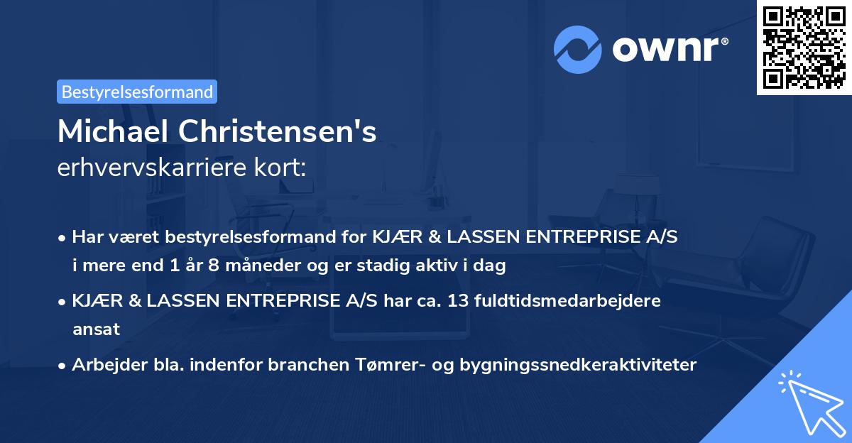 Michael Christensen's erhvervskarriere kort