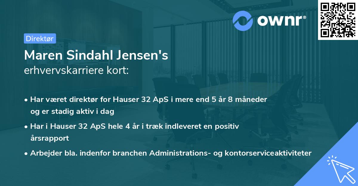 Maren Sindahl Jensen's erhvervskarriere kort