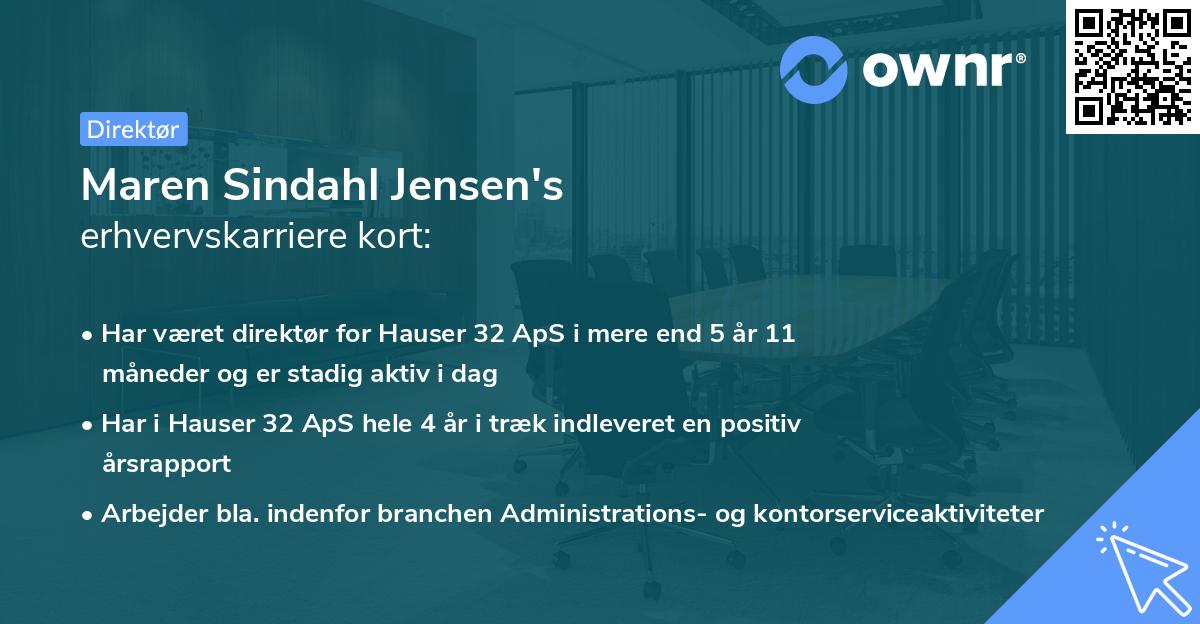 Maren Sindahl Jensen's erhvervskarriere kort
