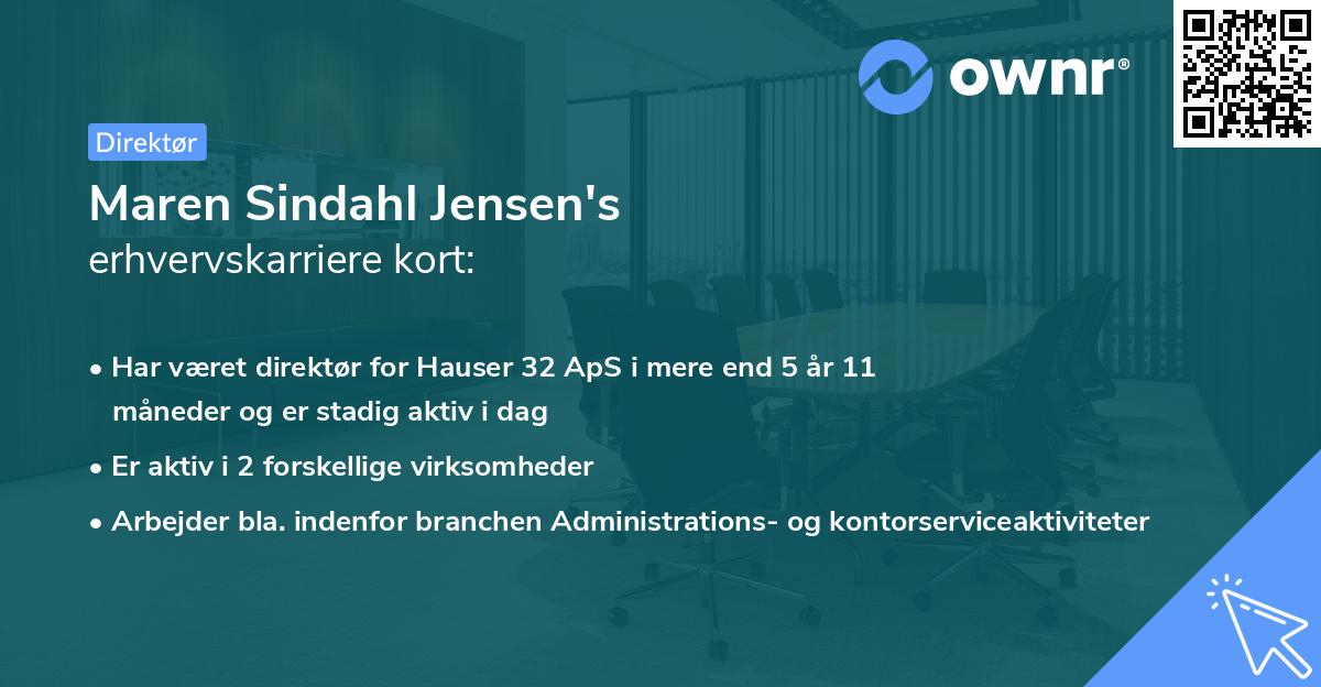 Maren Sindahl Jensen's erhvervskarriere kort