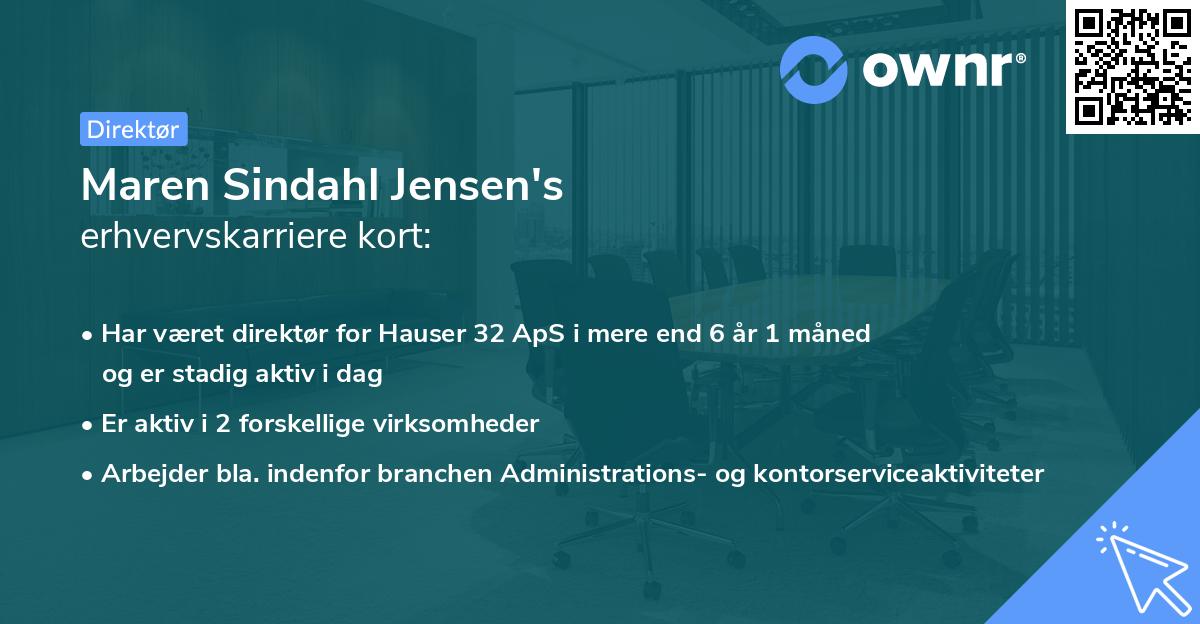 Maren Sindahl Jensen's erhvervskarriere kort