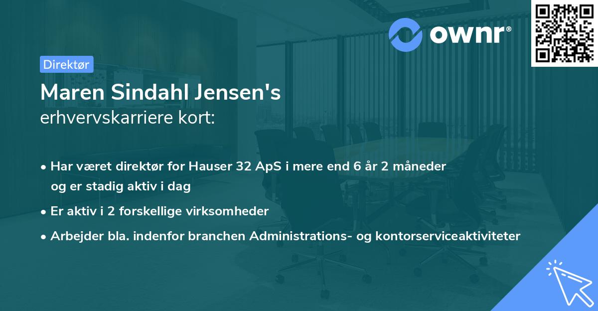 Maren Sindahl Jensen's erhvervskarriere kort
