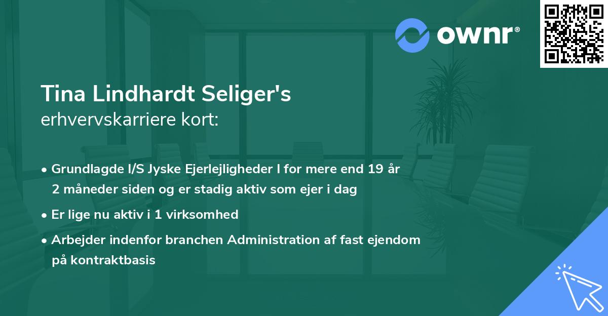 Tina Lindhardt Seliger's erhvervskarriere kort