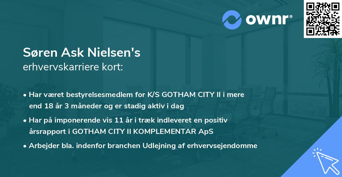 Søren Ask Nielsen's erhvervskarriere kort