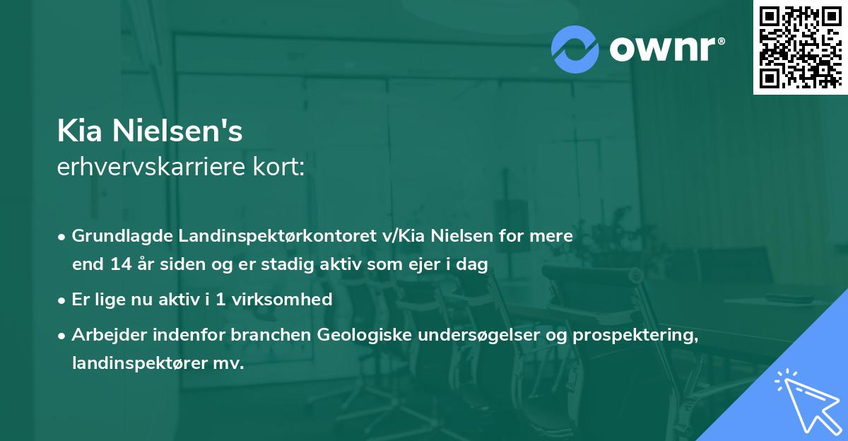 Kia Nielsen's erhvervskarriere kort