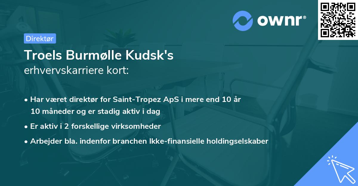 Troels Burmølle Kudsk's erhvervskarriere kort
