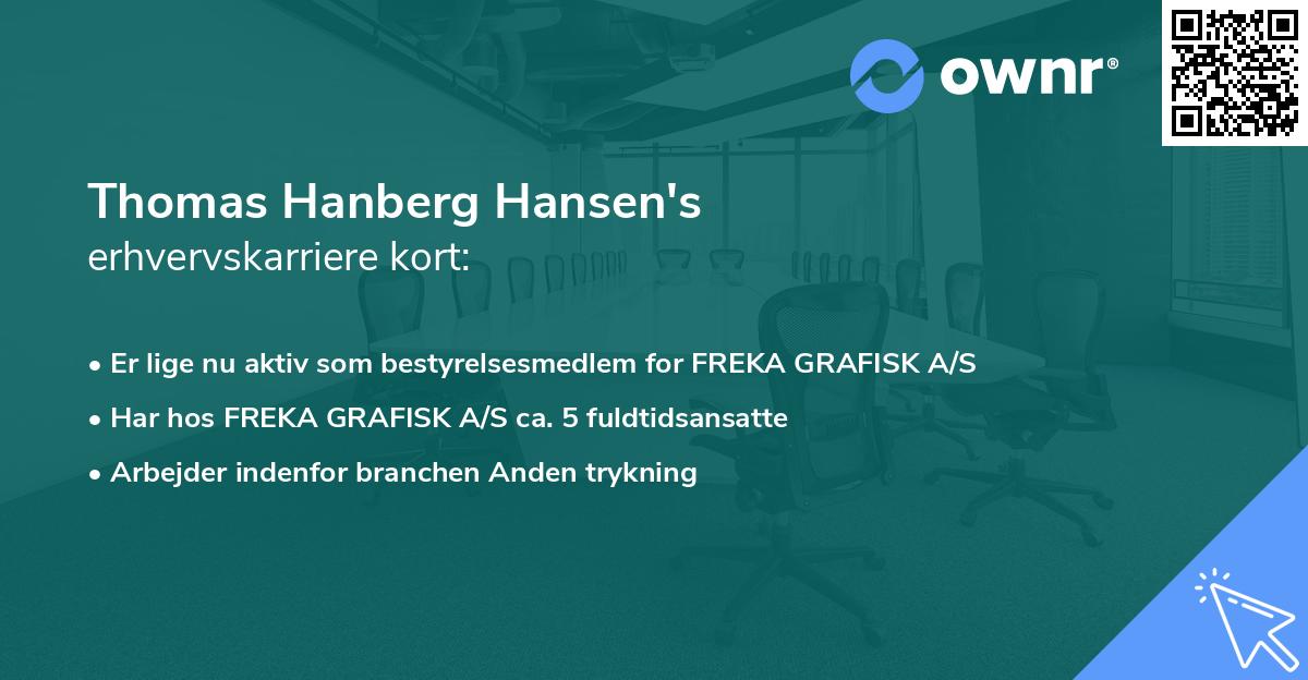 Thomas Hanberg Hansen's erhvervskarriere kort