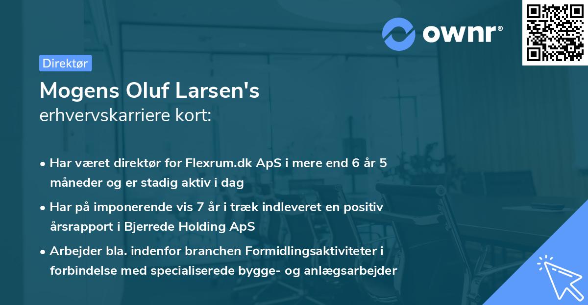 Mogens Oluf Larsen's erhvervskarriere kort