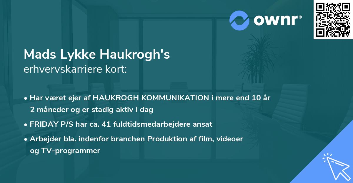 Mads Lykke Haukrogh's erhvervskarriere kort
