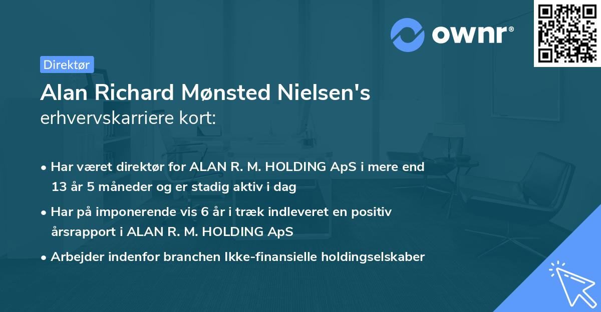 Alan Richard Mønsted Nielsen's erhvervskarriere kort