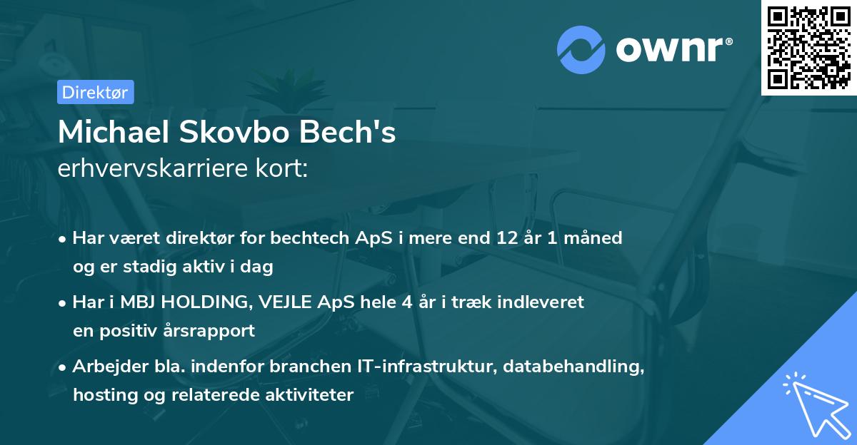 Michael Skovbo Bech's erhvervskarriere kort