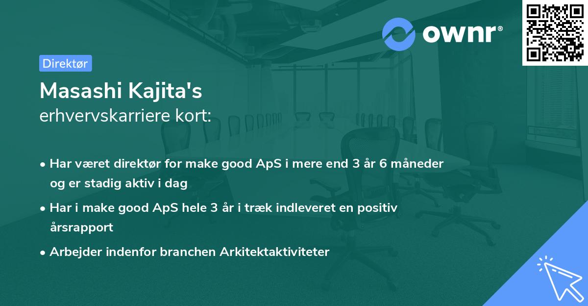 Masashi Kajita's erhvervskarriere kort