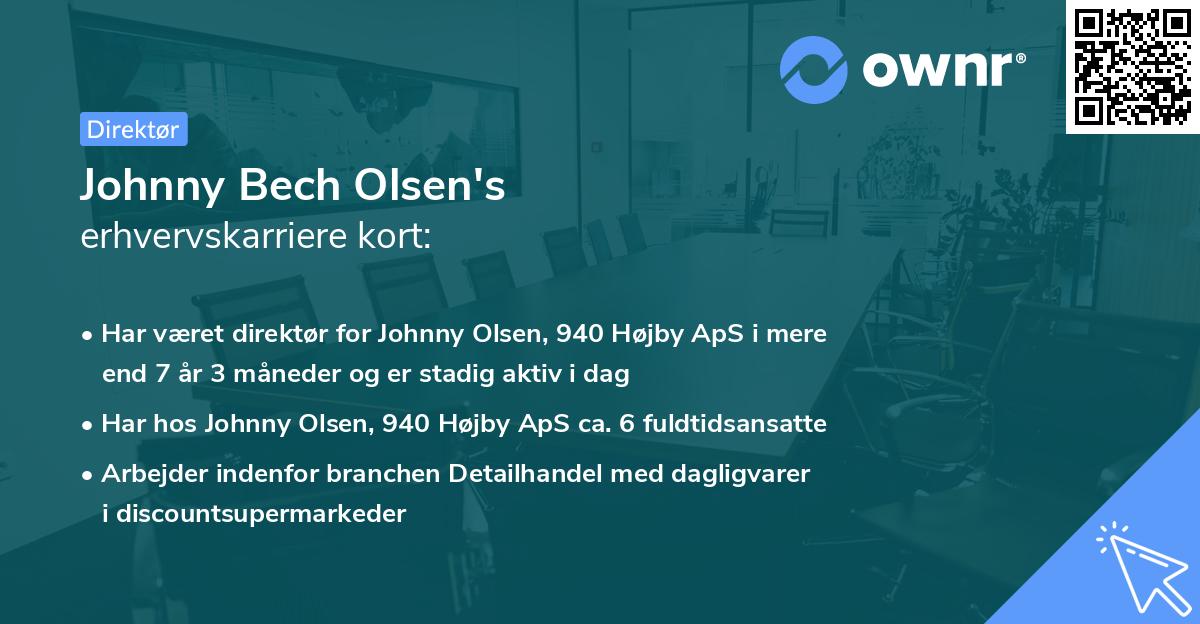 Johnny Bech Olsen's erhvervskarriere kort