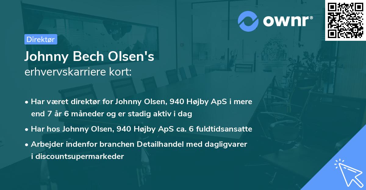 Johnny Bech Olsen's erhvervskarriere kort