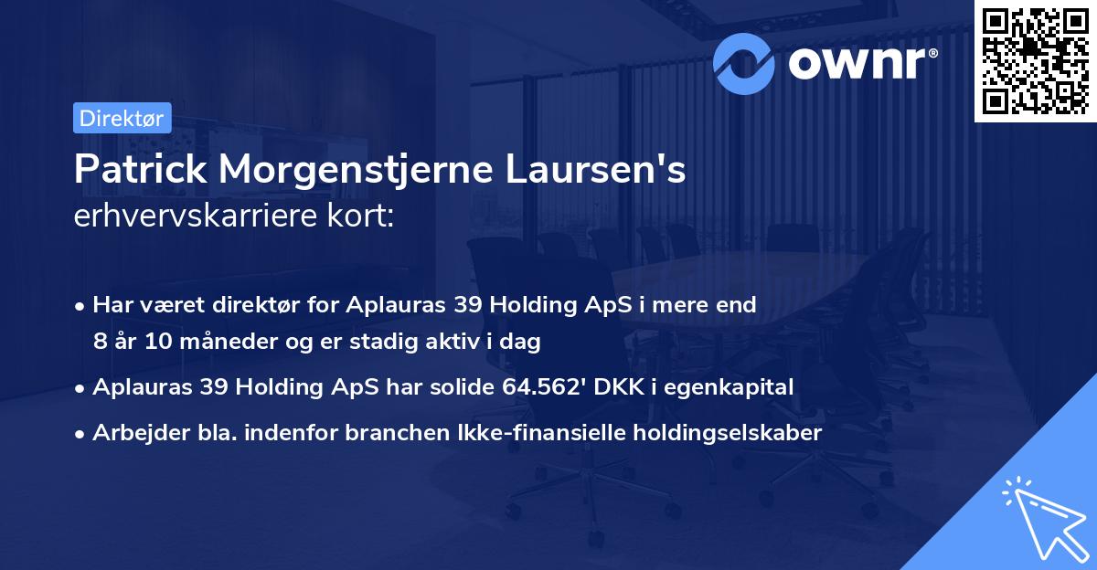 Patrick Morgenstjerne Laursen's erhvervskarriere kort