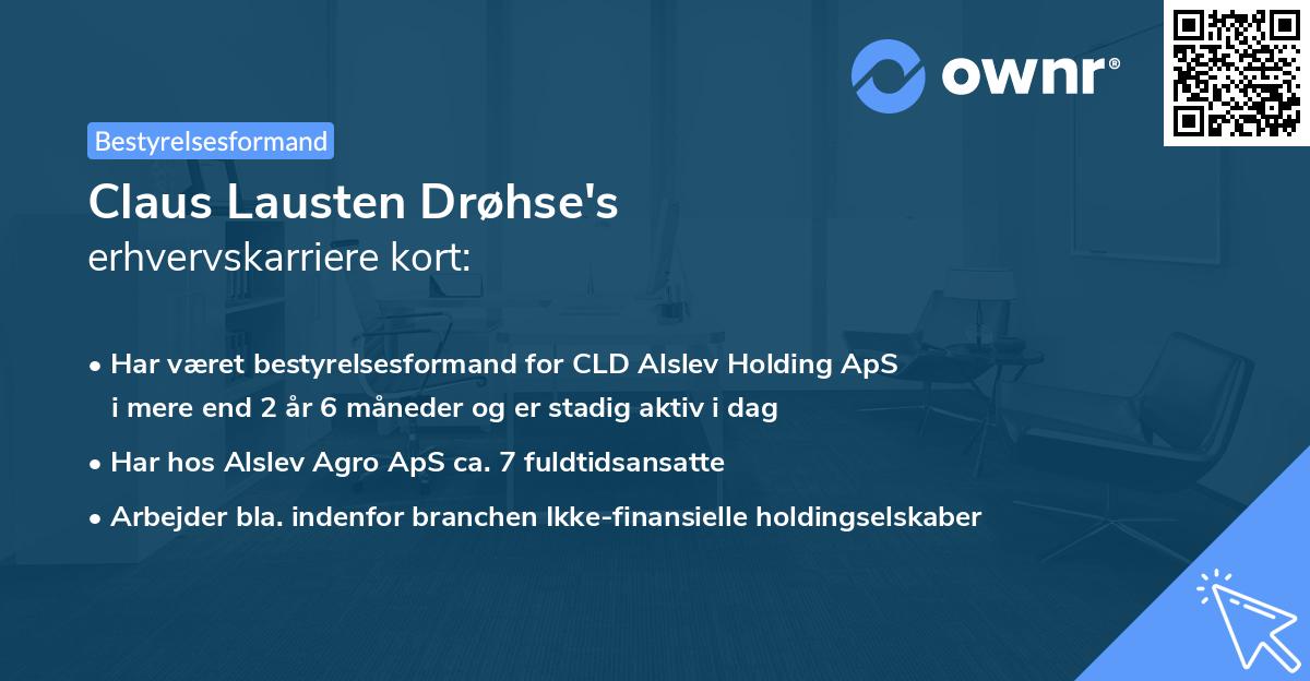 Claus Lausten Drøhse's erhvervskarriere kort