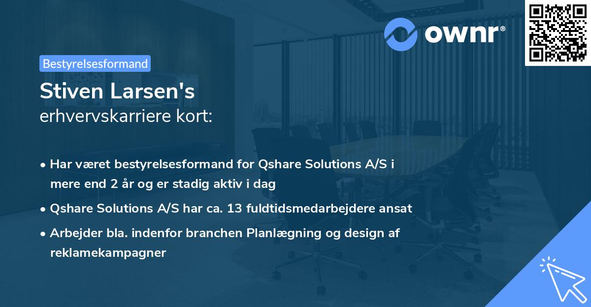 Stiven Larsen's erhvervskarriere kort