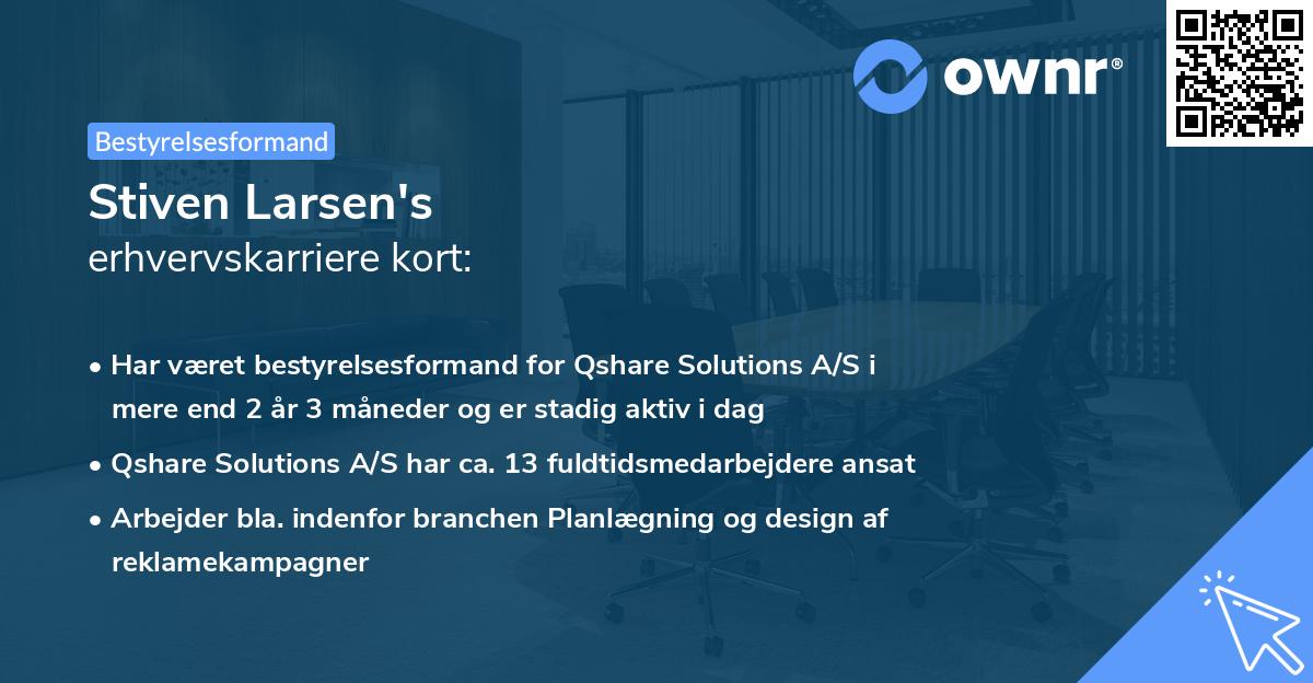 Stiven Larsen's erhvervskarriere kort