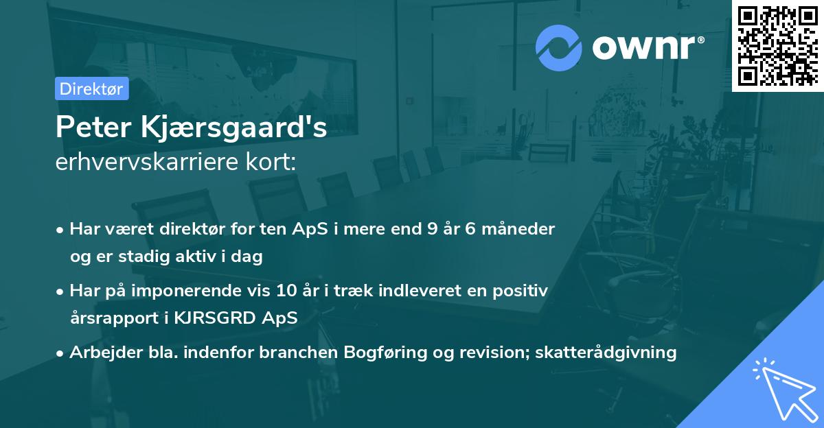 Peter Kjærsgaard's erhvervskarriere kort