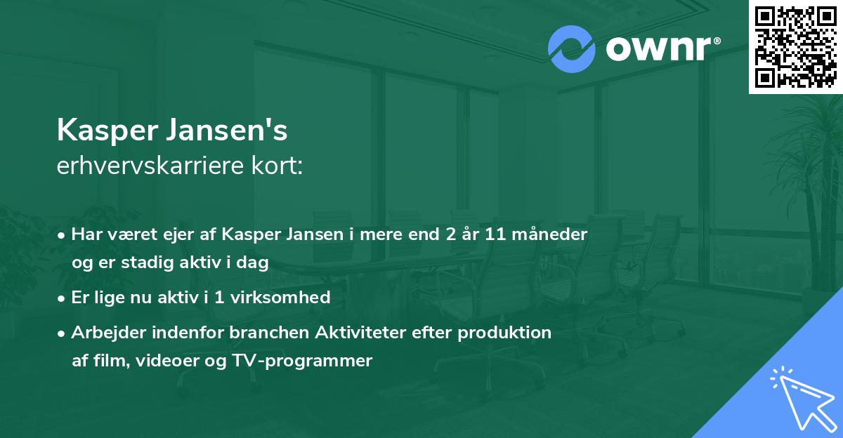 Kasper Jansen's erhvervskarriere kort