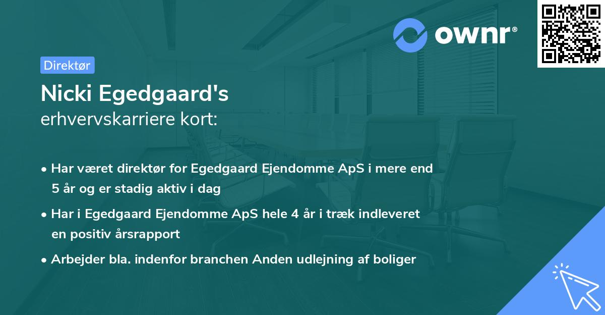 Nicki Egedgaard's erhvervskarriere kort