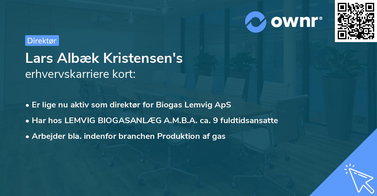 Lars Albæk Kristensen's erhvervskarriere kort
