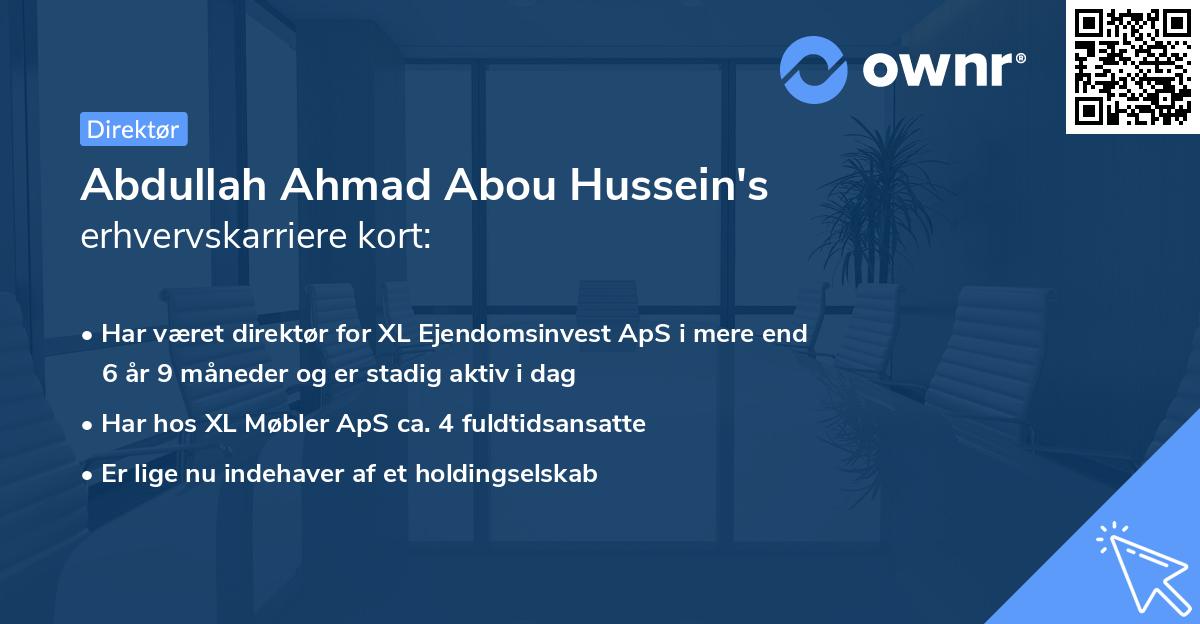 Abdullah Ahmad Abou Hussein's erhvervskarriere kort