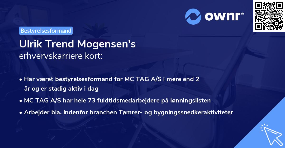 Ulrik Trend Mogensen's erhvervskarriere kort