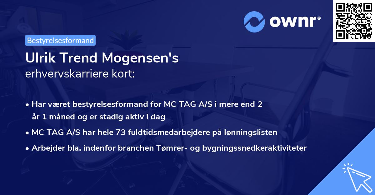 Ulrik Trend Mogensen's erhvervskarriere kort