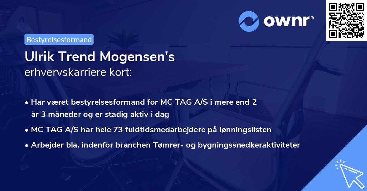 Ulrik Trend Mogensen's erhvervskarriere kort