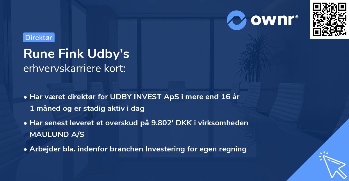 Rune Fink Udby's erhvervskarriere kort