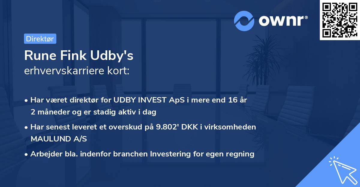 Rune Fink Udby's erhvervskarriere kort