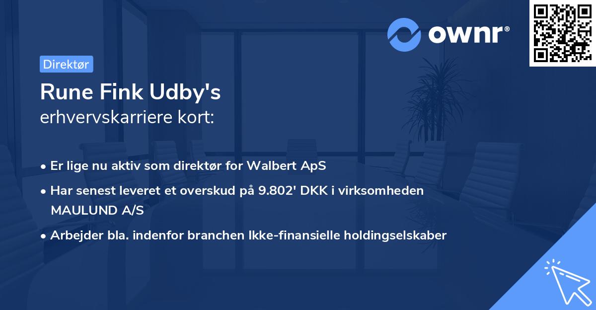 Rune Fink Udby's erhvervskarriere kort