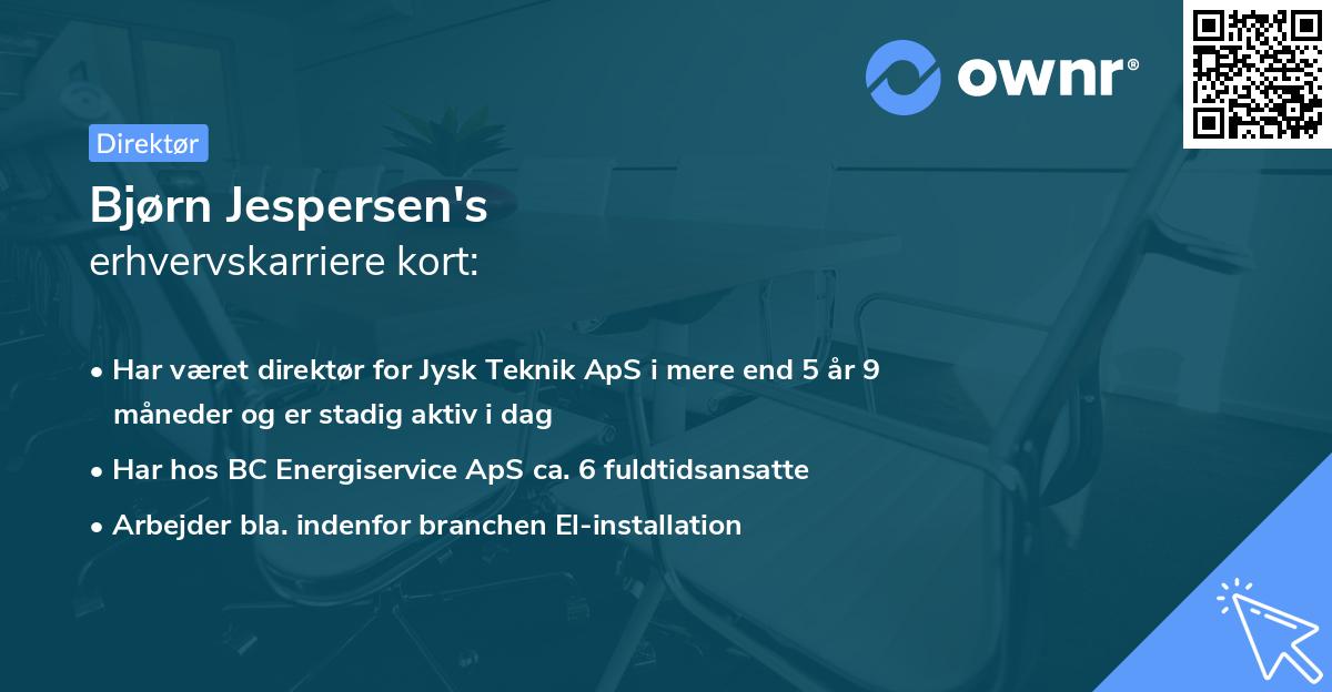 Bjørn Jespersen's erhvervskarriere kort