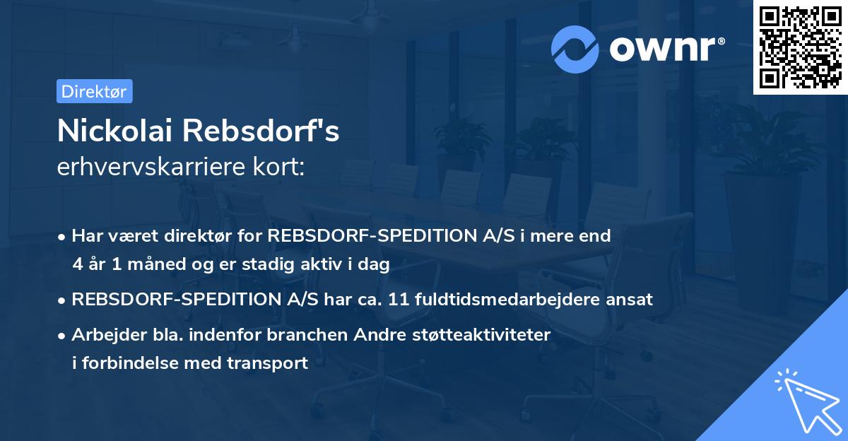 Nickolai Rebsdorf's erhvervskarriere kort