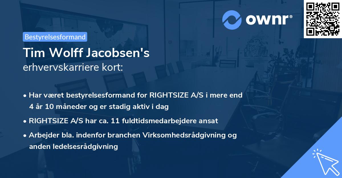 Tim Wolff Jacobsen's erhvervskarriere kort