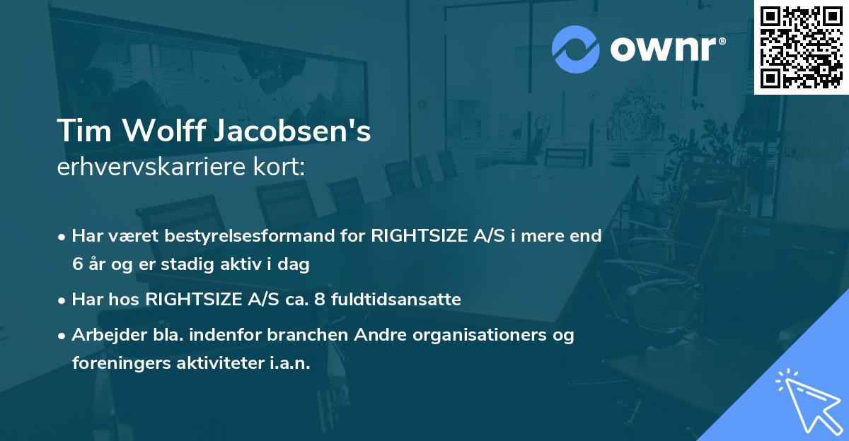 Tim Wolff Jacobsen's erhvervskarriere kort