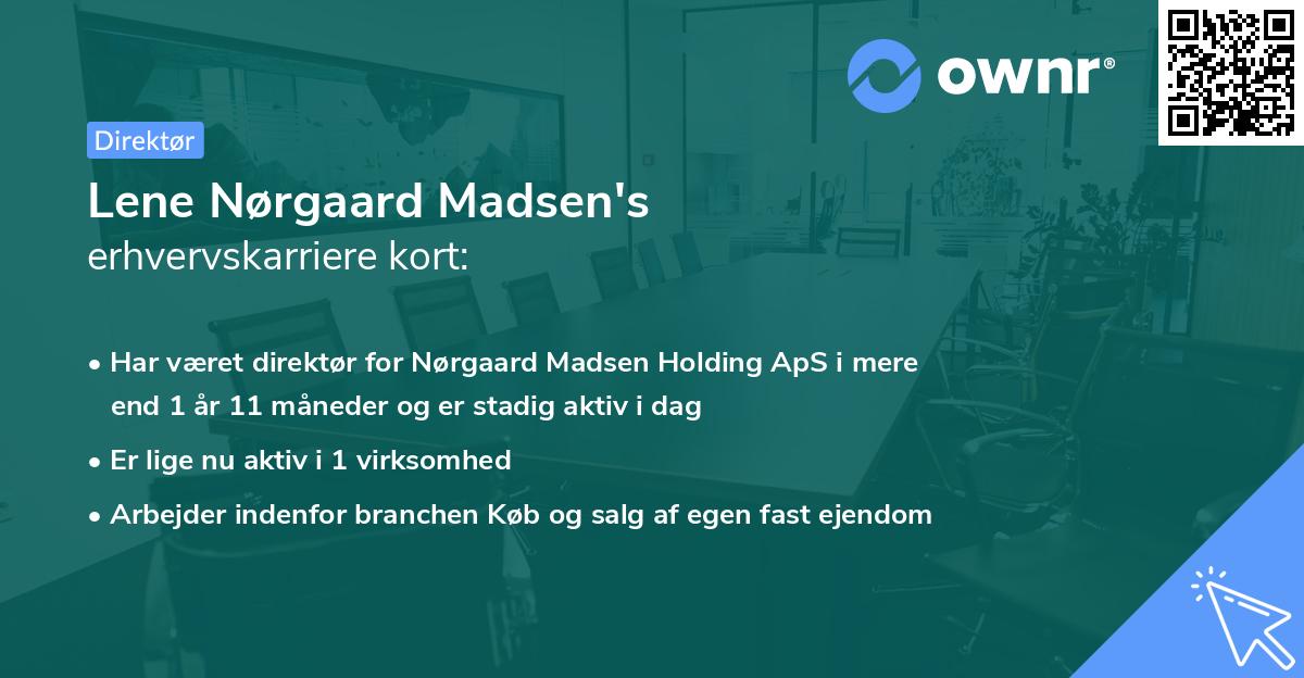 Lene Nørgaard Madsen's erhvervskarriere kort