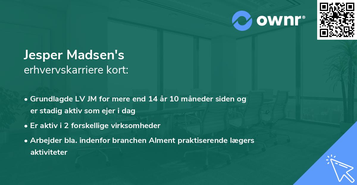 Jesper Madsen's erhvervskarriere kort