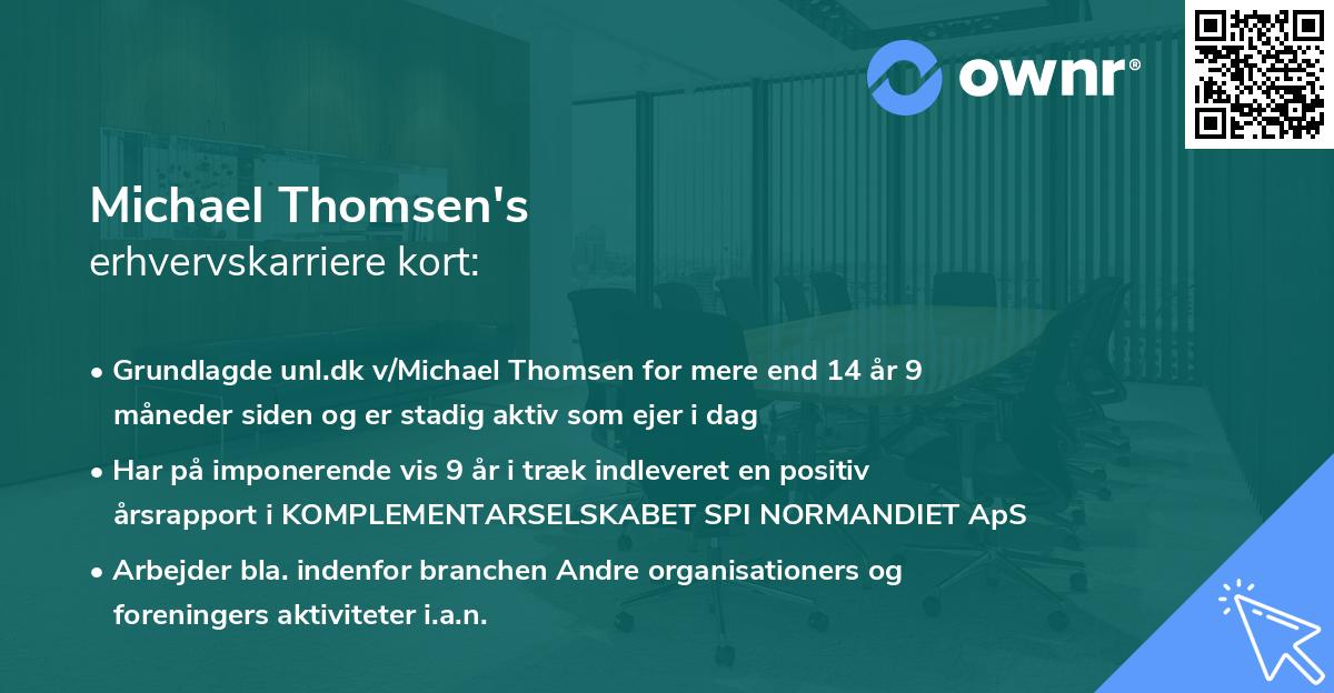 Michael Thomsen's erhvervskarriere kort
