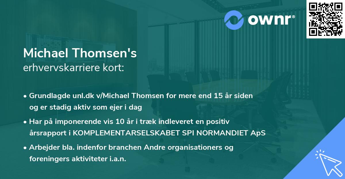 Michael Thomsen's erhvervskarriere kort