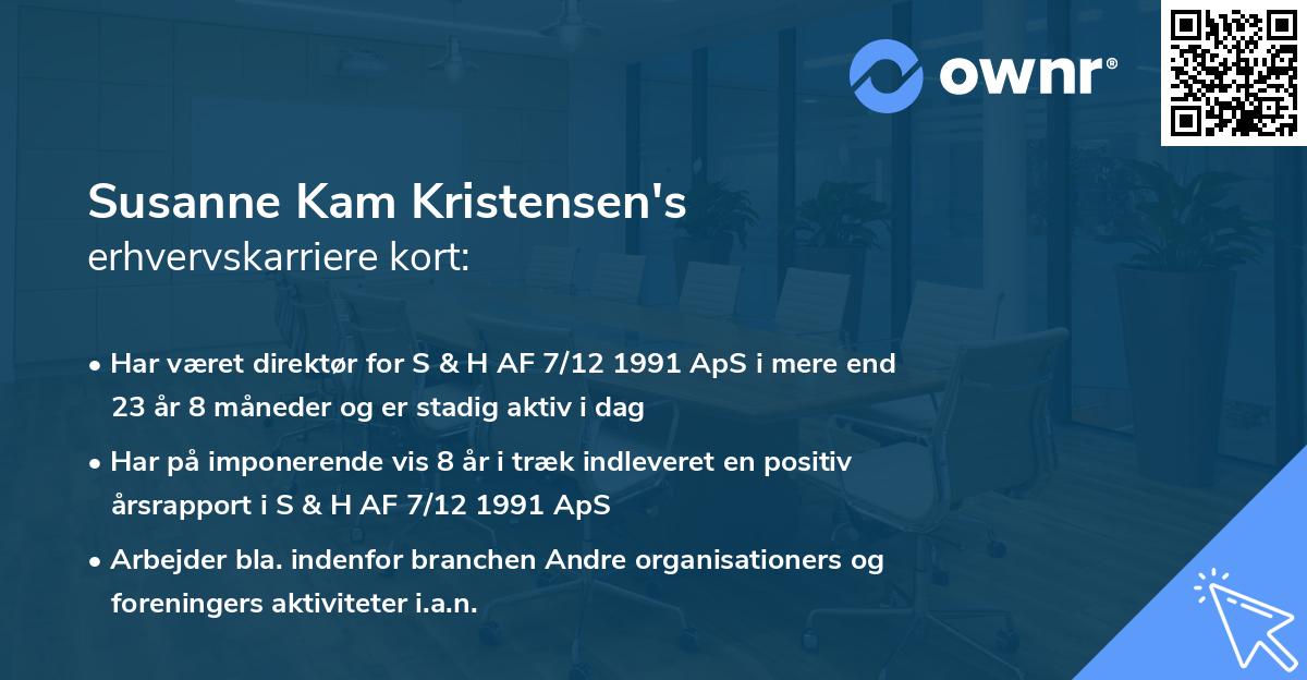 Susanne Kam Kristensen's erhvervskarriere kort