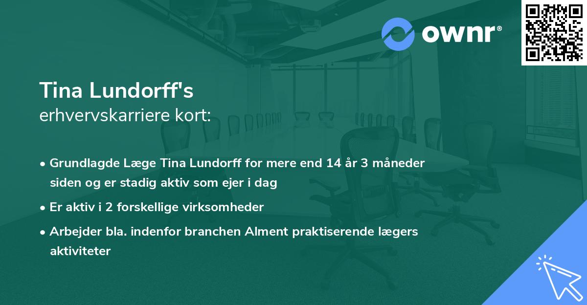 Tina Lundorff's erhvervskarriere kort